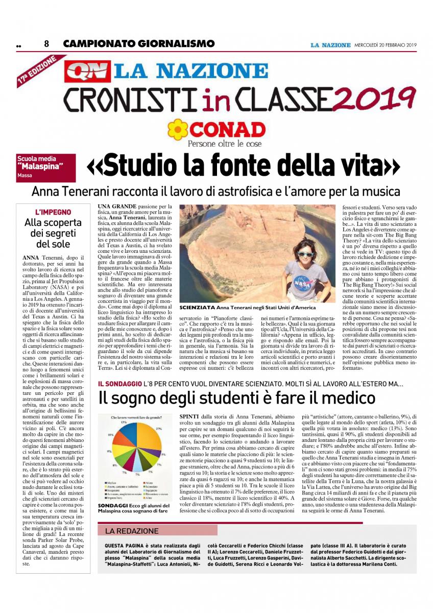 La pagina per Anna Tenerani