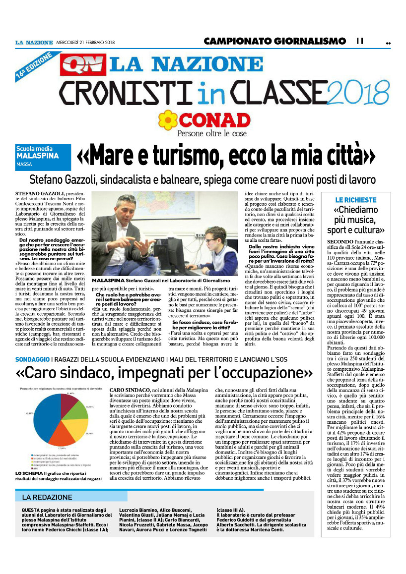 Cronisti della Malaspina-Staffetti su «La Nazione»