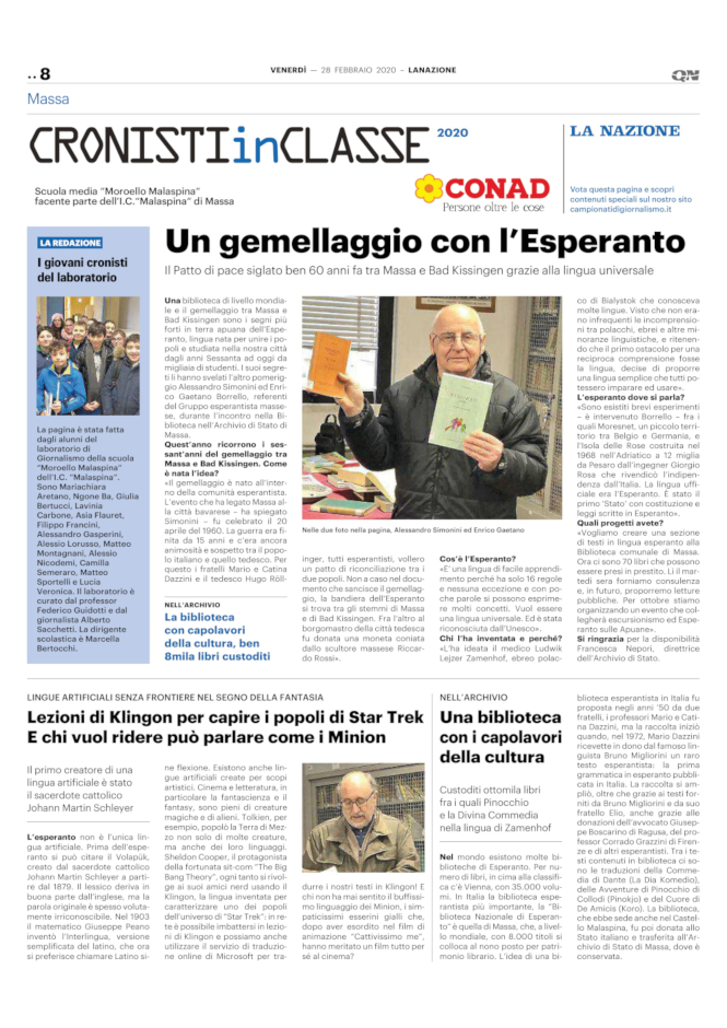 La pagina dei cronisti della Malaspina