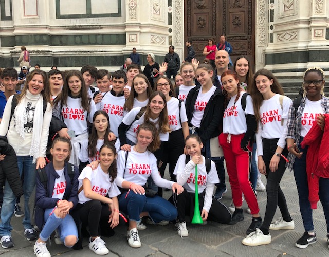 Con i professori davanti a Santa Croce