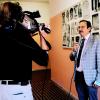 Il sindaco intervistato dalla TV nei locali della nostra scuola
