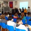I ragazzi della III A della Staffetti tengono la lezione sulla mafia nell'Aula Magna della Malaspina
