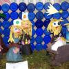 Presepe fatto di tappi e bottoni